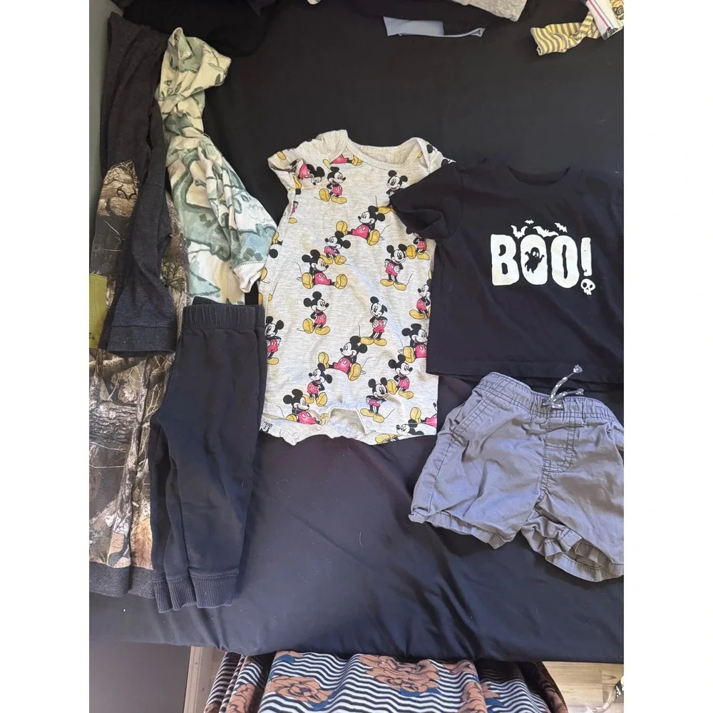 Baby Boy 12M Clothing Bundle 6pc Carters Disney Cat & Jack Mickey Halloween Camo